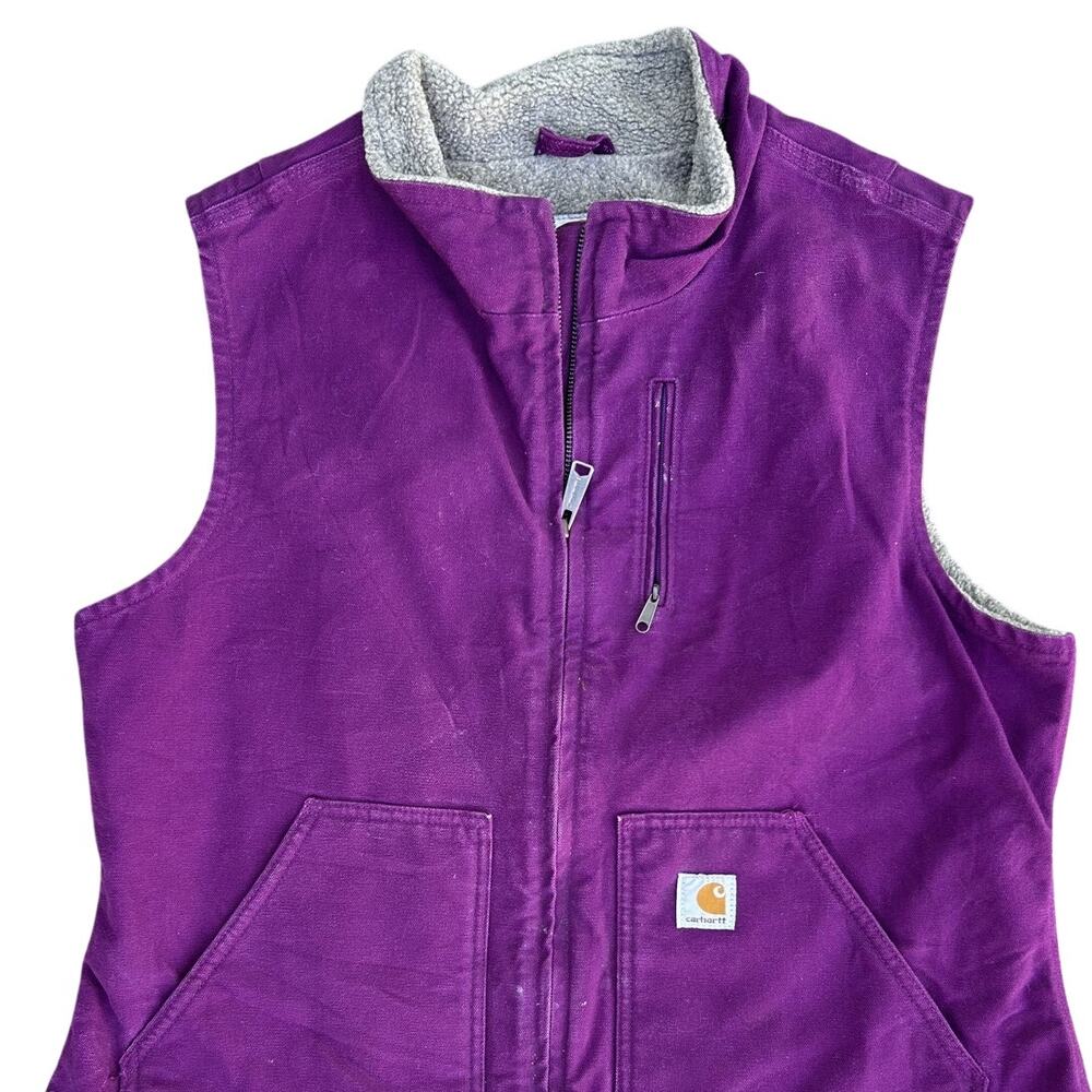 Women’s Carhartt Purple Canvas Sherpa Lined Vest